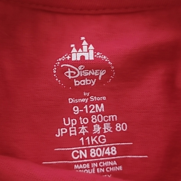 NWT Disney Mouseketeer Short Sleeve Tee Top Red Cotton 9-12m - Picture 4 of 5
